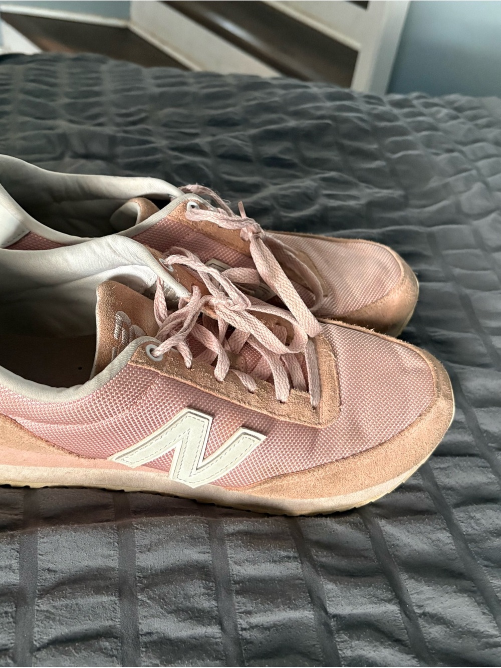 New Balance Pink and White Women's Athletic Sneakers